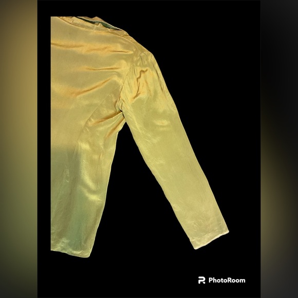 Vintage Lew Magram Green Silk Blazer Size 12 - Picture 2 of 7